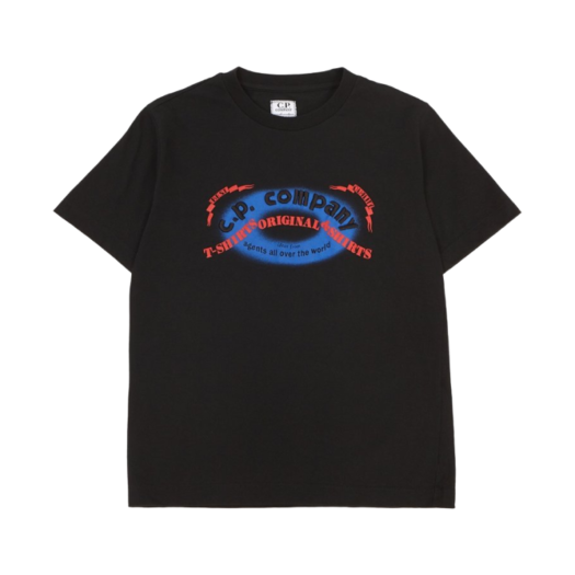 (Kids) C.P. Company U16 30/1 Jersey Graphic Logo T-shirt Black - 23SS