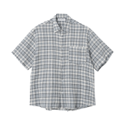 Millo Archive Ombre Check Half Shirts Light Blue