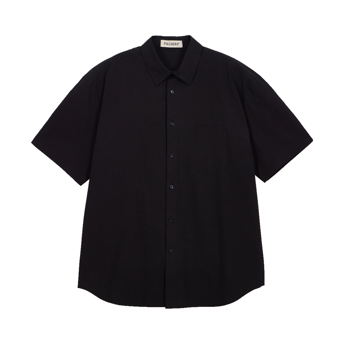 FB2SH1702MBK Fielders Basic Standard Fit Pocket Short-Sleeved Shirt Black