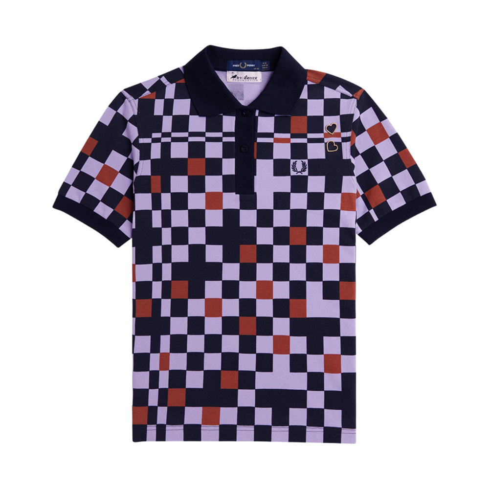 AFPF243S105-X19 Fred Perry X Amy Winehouse Printed Fred Perry Shirt Ultra Violet