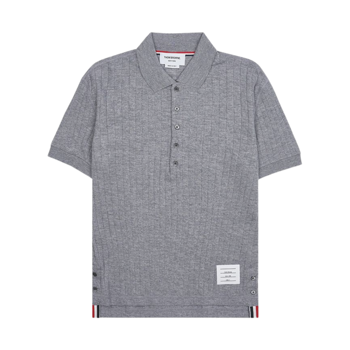 MJP188A-J0112-055 Thom Browne Rib Cuff Wool T-Shirt Light Grey
