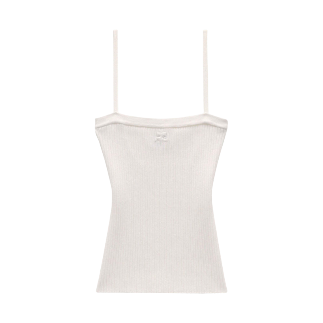 (W) 꾸레쥬 립 탱크탑 화이트((W) Courreges Rib Tank Top White) - 1