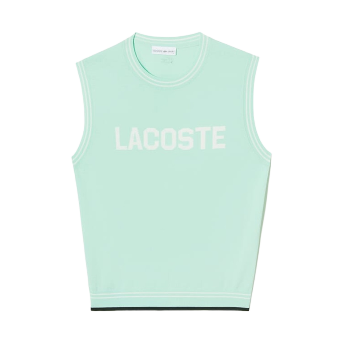 (W) 라코스테 레터링 포인트 베스트 민트((W) Lacoste Lettering Point Vest Mint) - 1