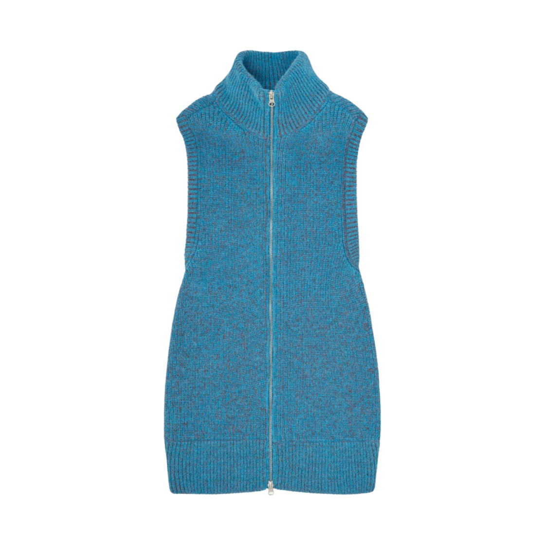 (W) MM6 메종 마르지엘라 집 오픈 백 스웨터 블루 스트라이프((W) MM6 Maison Margiela Zip Open Back Sweater Blue Stripes) - 1