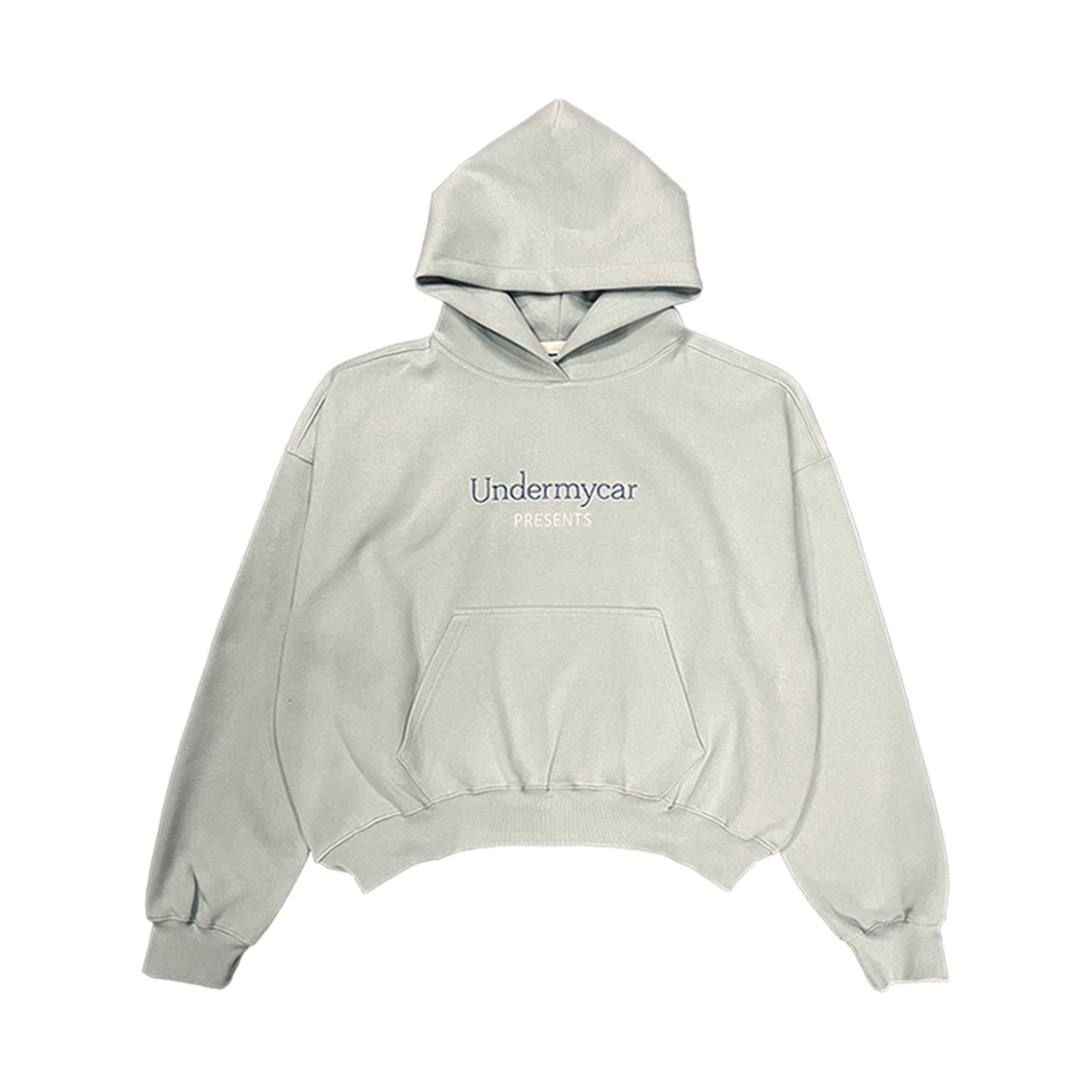 UMCPOCMTBWH Undermycar POC Two Tone Classic Logo Bonded Sweat Hoodie Mint BL WT