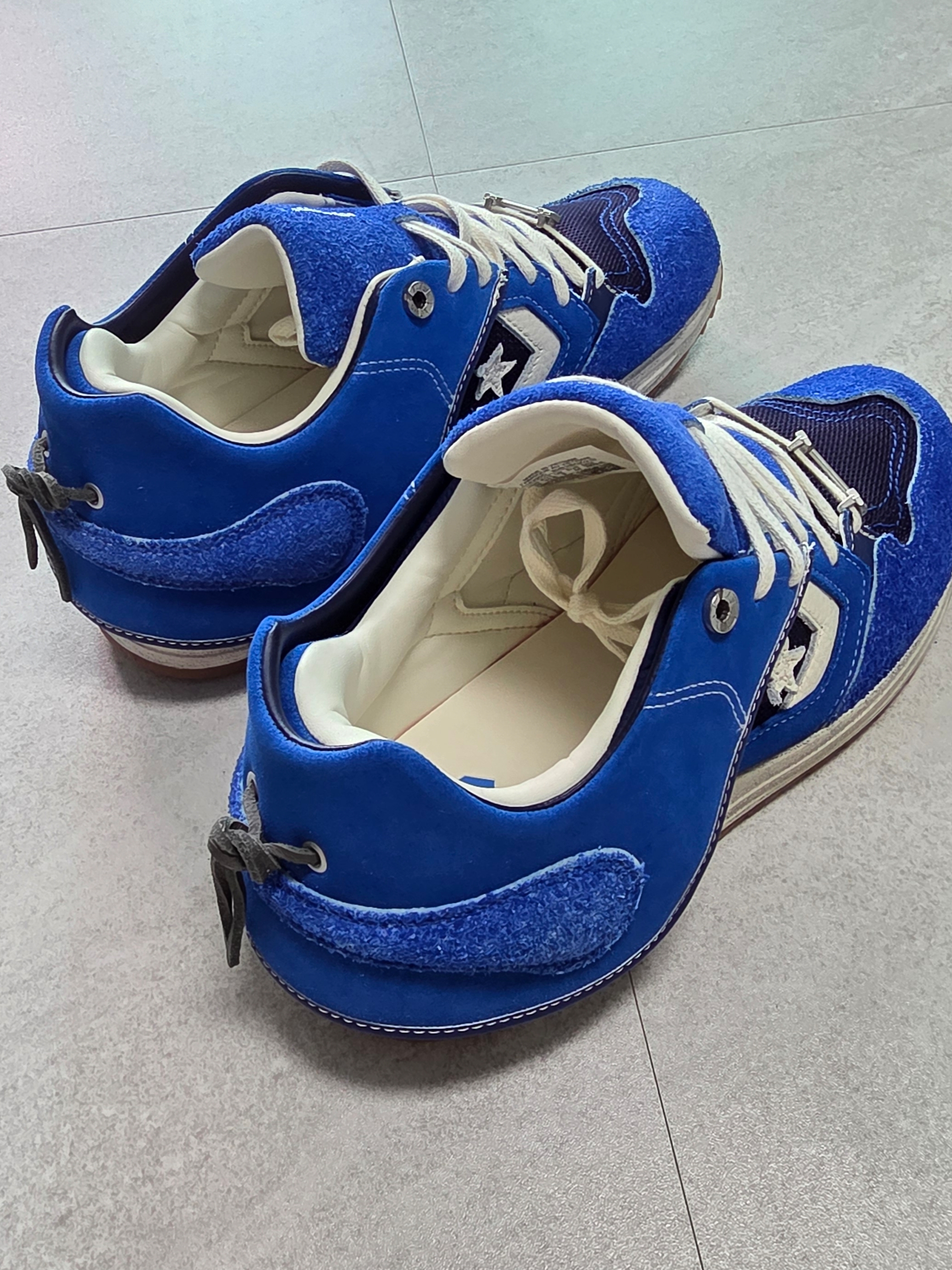 Kapital 14 oz. Denim Bone Print Book Bag Black, Converse x Ader Error Wave Trainer Blue 착용 스타일 - 5