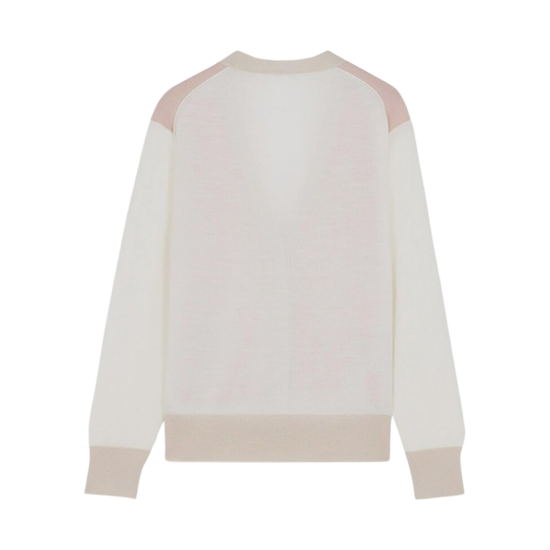 (W) 메종 키츠네 베이비 폭스 패치 컬러 블록 가디건 패스쳐 로즈((W) Maison Kitsune Baby Fox Patch Color Block Cardigan Pasture Rose) - 2