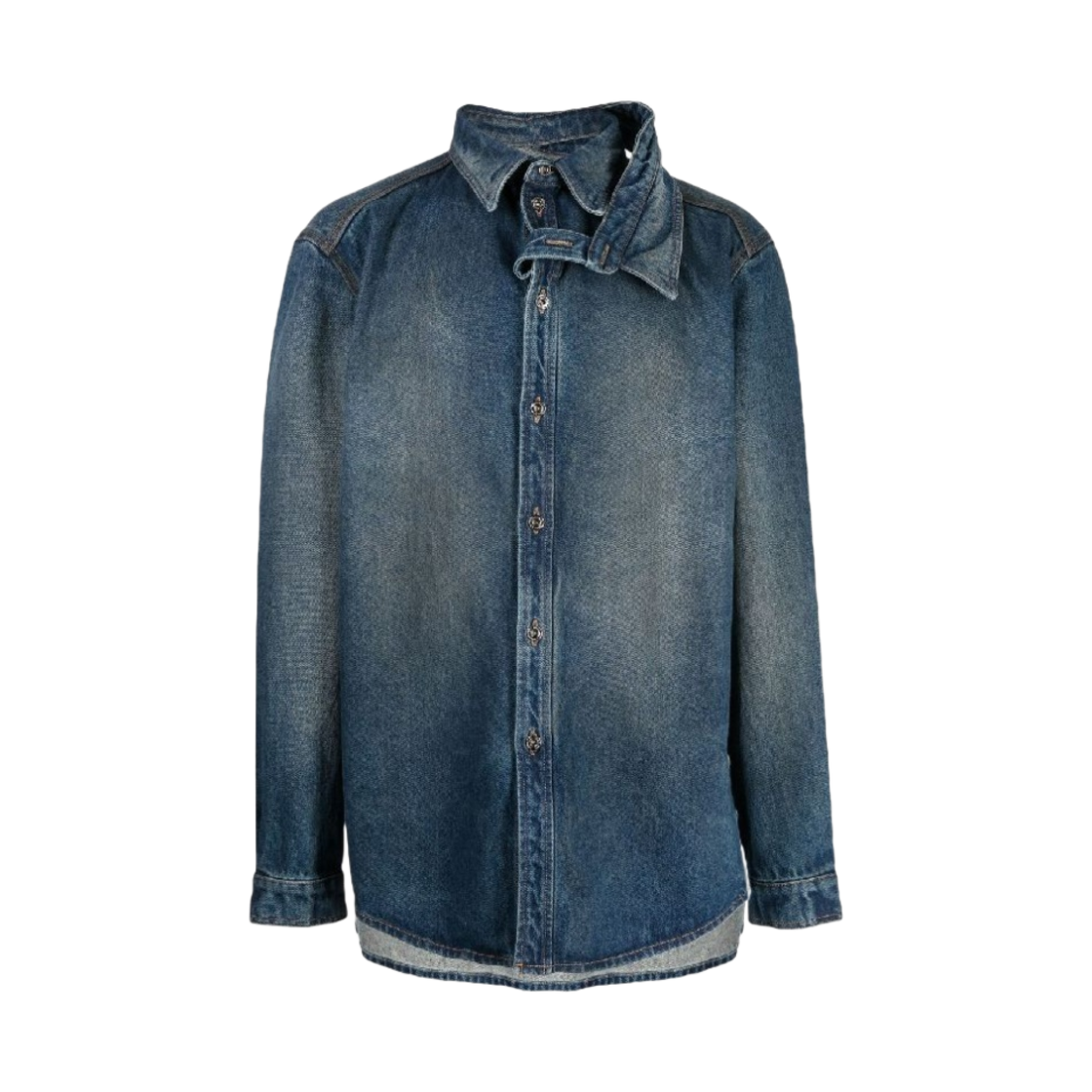 와이프로젝트 더블 칼라 데님 오버셔츠 빈티지 네이비 - 23SS(Y/Project Double Collar Denim Overshirt Vintage Navy - 23SS)