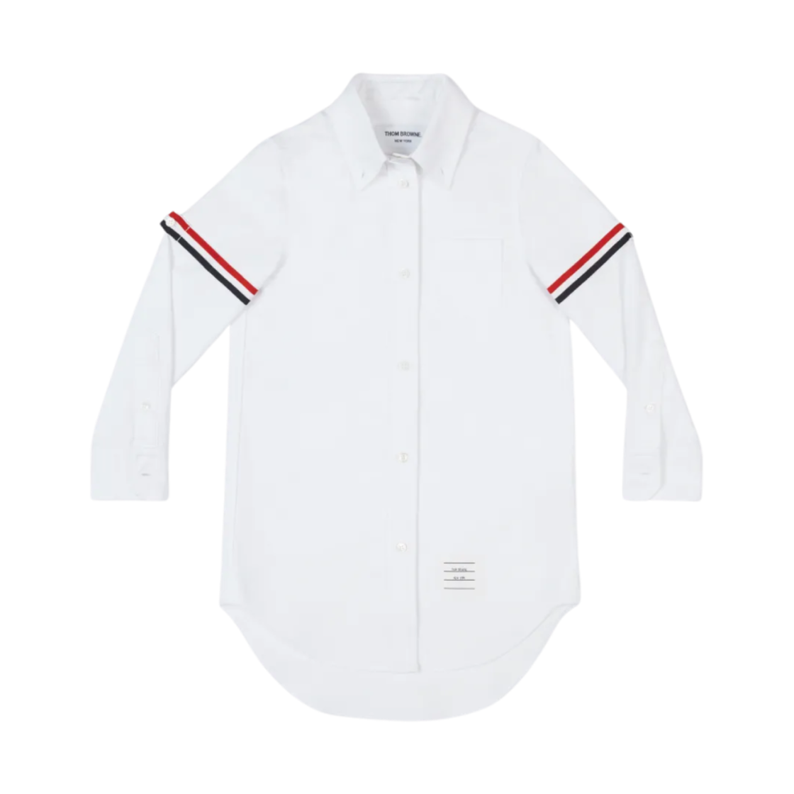 (키즈) 톰브라운 옥스포드 프렌치 커프 턱시도 셔츠 화이트((Kids) Thom Browne Oxford French Cuff Tuxedo Shirt White) - 1