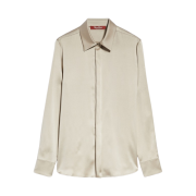 (W) Max Mara Studio Anversa Silk Satin Shirt Sage Green