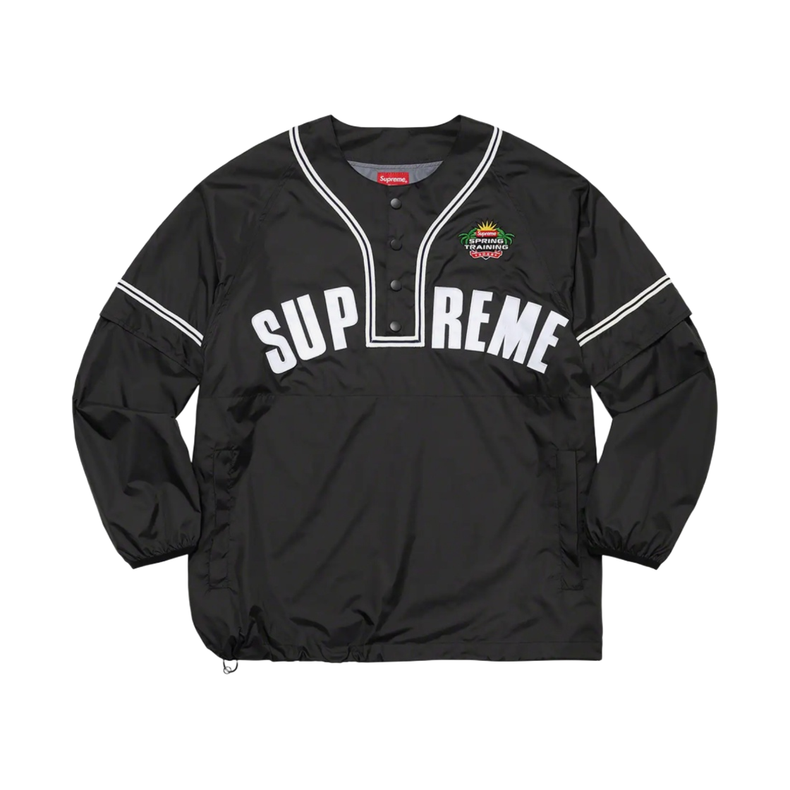 슈프림 스냅오프 슬리브 롱슬리브 베이스볼 탑 블랙 - 22SS