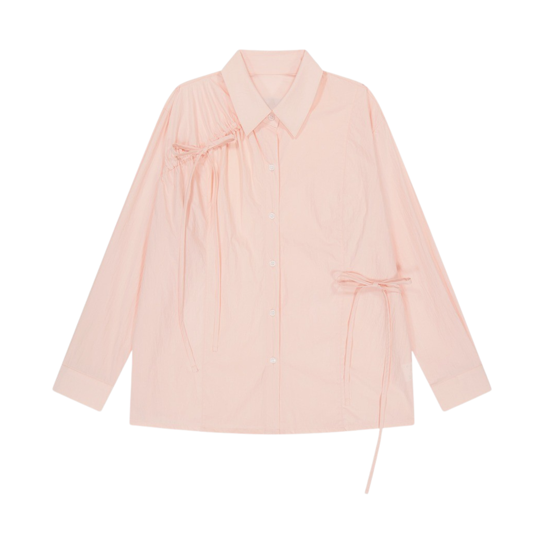 MF2413SH001MLPFR Margarin Fingers Ribbon Draw Shirt Light Pink