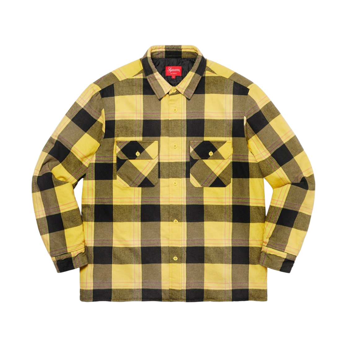 슈프림 퀼티드 플란넬 셔츠 옐로우 - 20FW(Supreme Quilted Flannel Shirt Yellow - 20FW) - 1