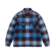 Supreme Quilted Plaid Shirt Blue - 24FW