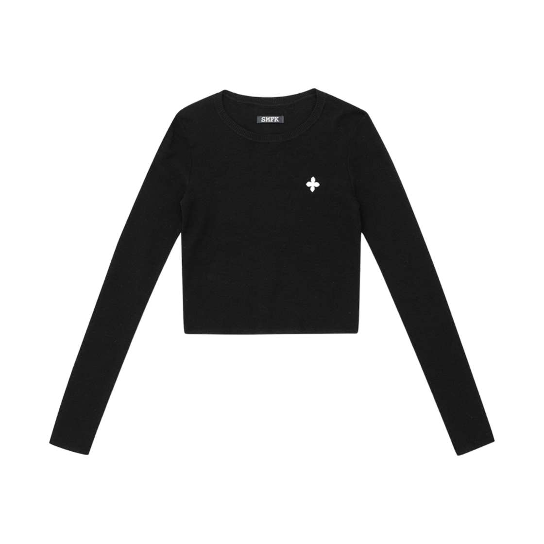 (W) 에스엠에프케이 컴패스 크로스 클래식 라이딩 니트 탑 블랙((W) SMFK Compass Cross Classic Riding Knitted Top Black)