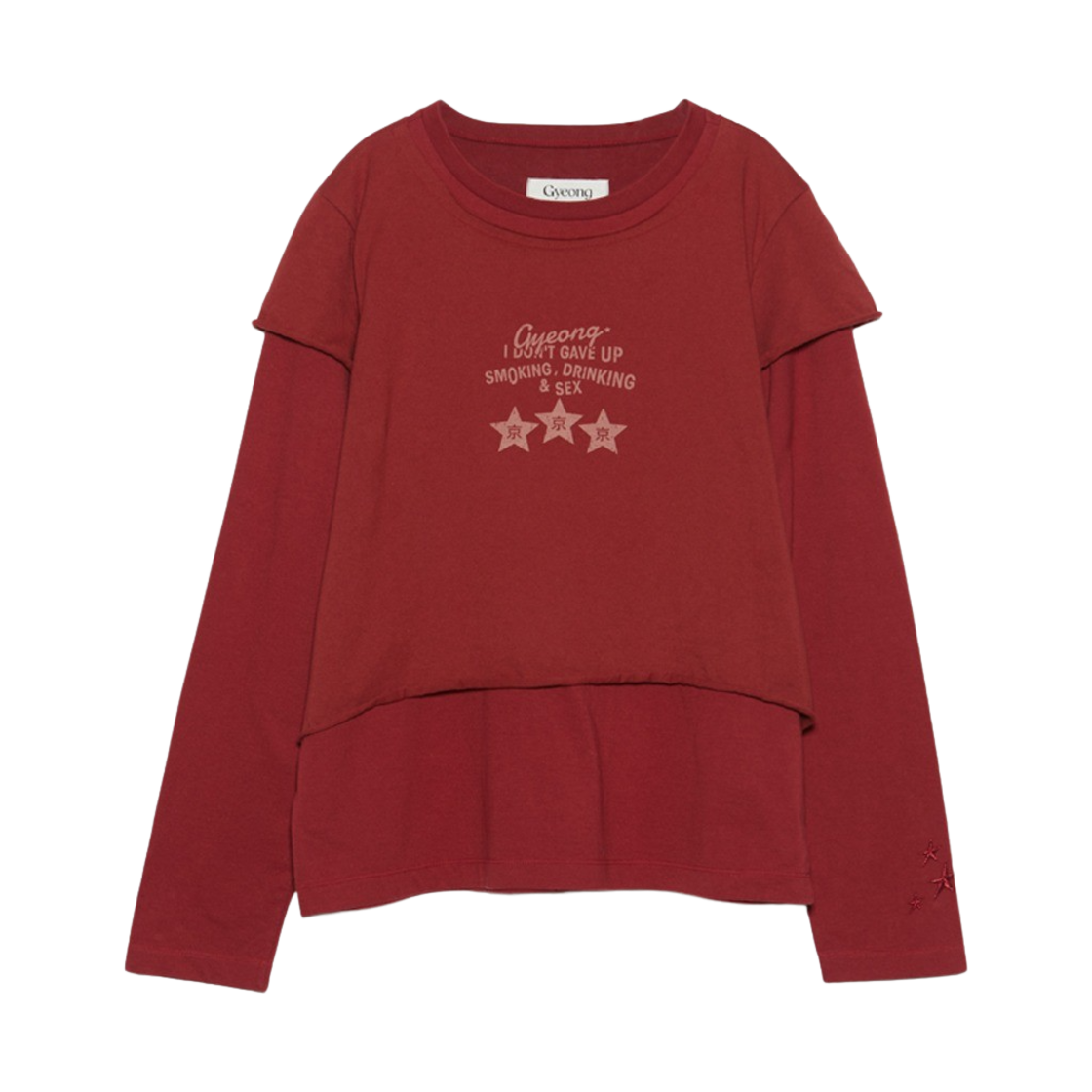 GY31DL02RE00 Gyeong Double Layerd Long Sleeve Tee Red