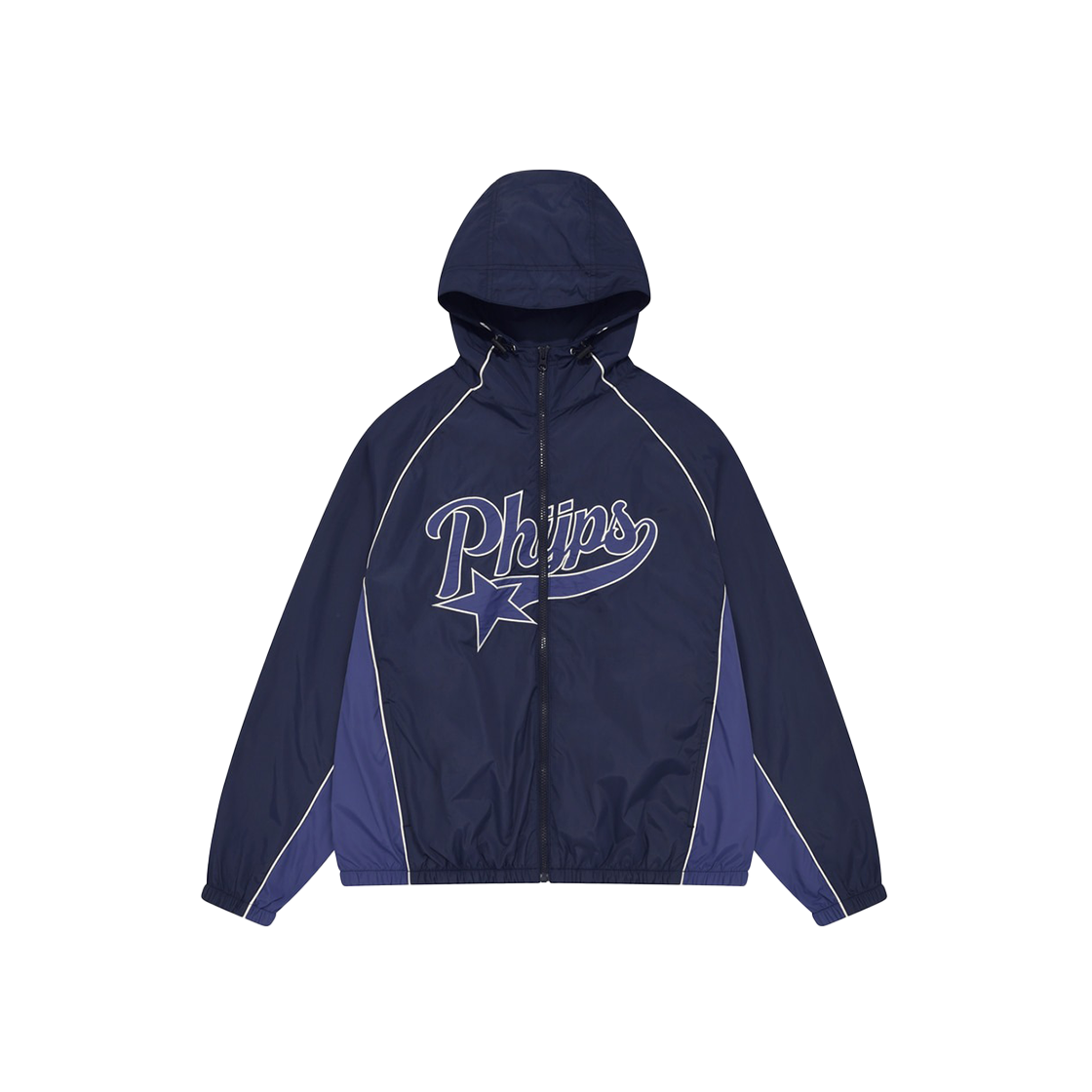 피지컬 디파트먼트 파이핑 스타테일 후드 트랙자켓 네이비(Phyps Dept Piping Star Tail Hooded Track Jacket Navy)