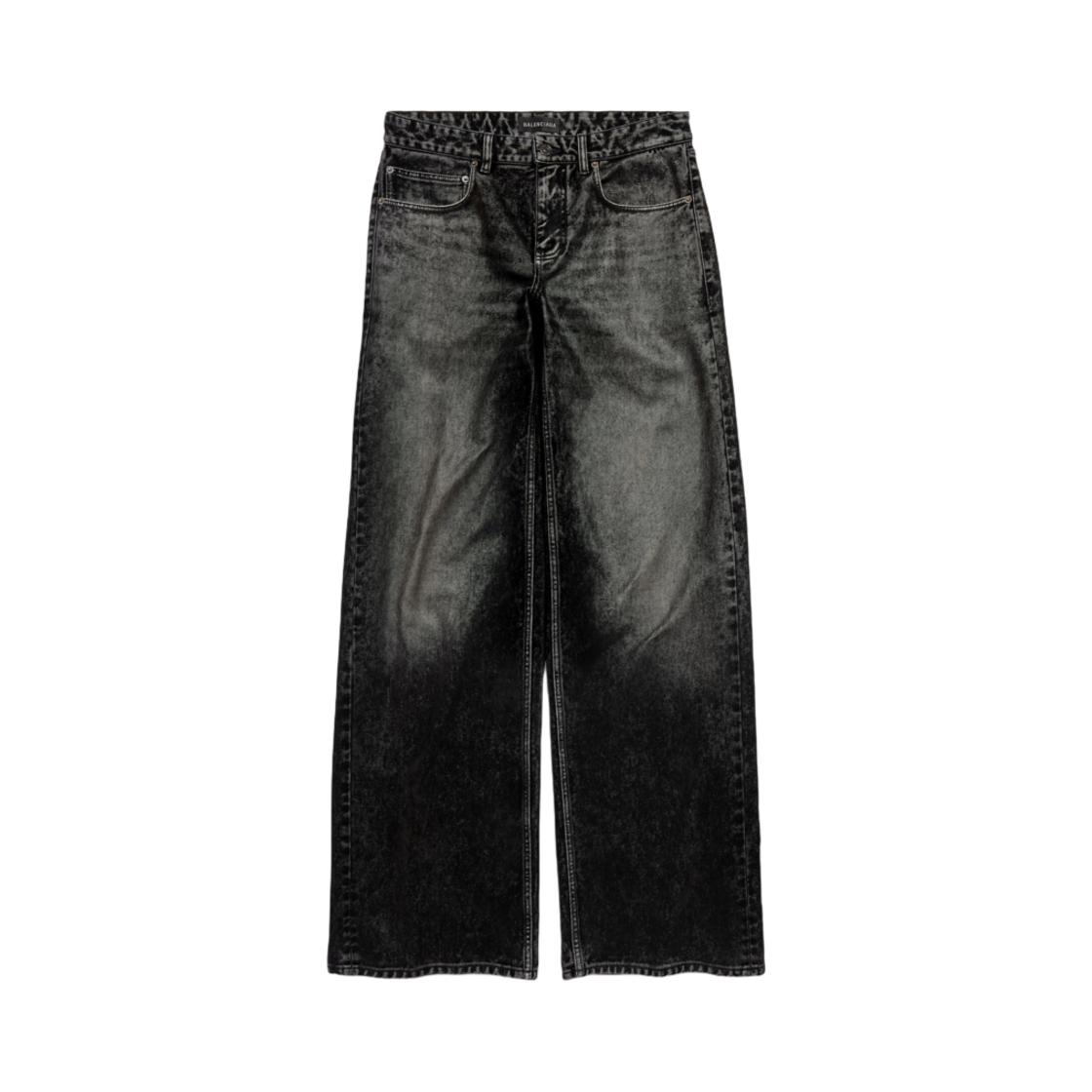 (W) 발렌시아가 와이드 레그 배기 팬츠 블랙((W) Balenciaga Wide Leg Baggy Pants Black) - 1
