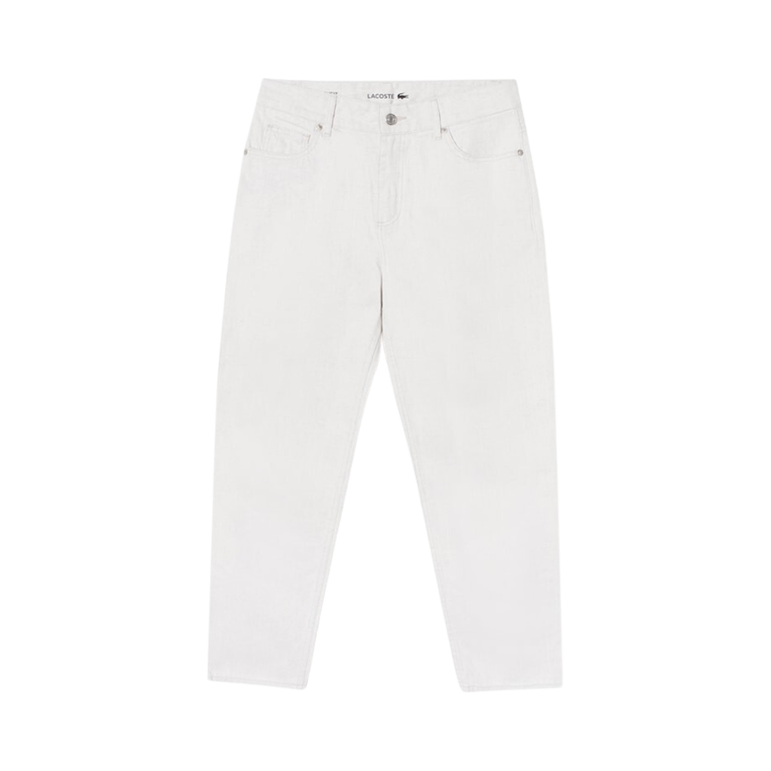 (W) 라코스테 테이퍼드 핏 데님 라이트 팬츠 화이트((W) Lacoste Tapered Fit Denim Like Pants White) - 1