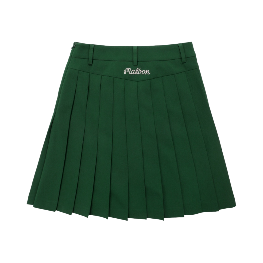 (W) 말본 골프 M 스크립트 플리츠 스커트 다크 그린((W) Malbon Golf M Script Pleats Skirt Dark Green) - 2