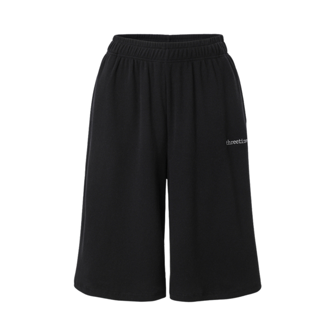 (W) 쓰리타임즈 코지 와플 복서 쇼츠 블랙((W) Threetimes Cozy Waffle Boxer Shorts Black)