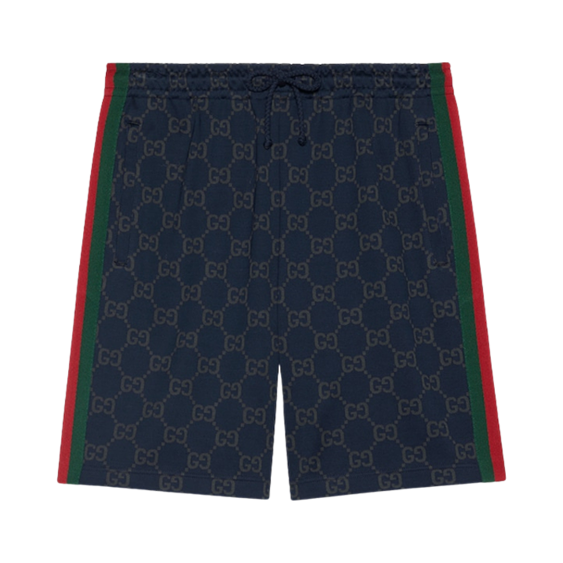 구찌 GG 저지 코튼 조깅 쇼츠 다크 블루 그레이(Gucci GG Jersey Cotton Jogging Shorts Dark Blue Grey) - 1