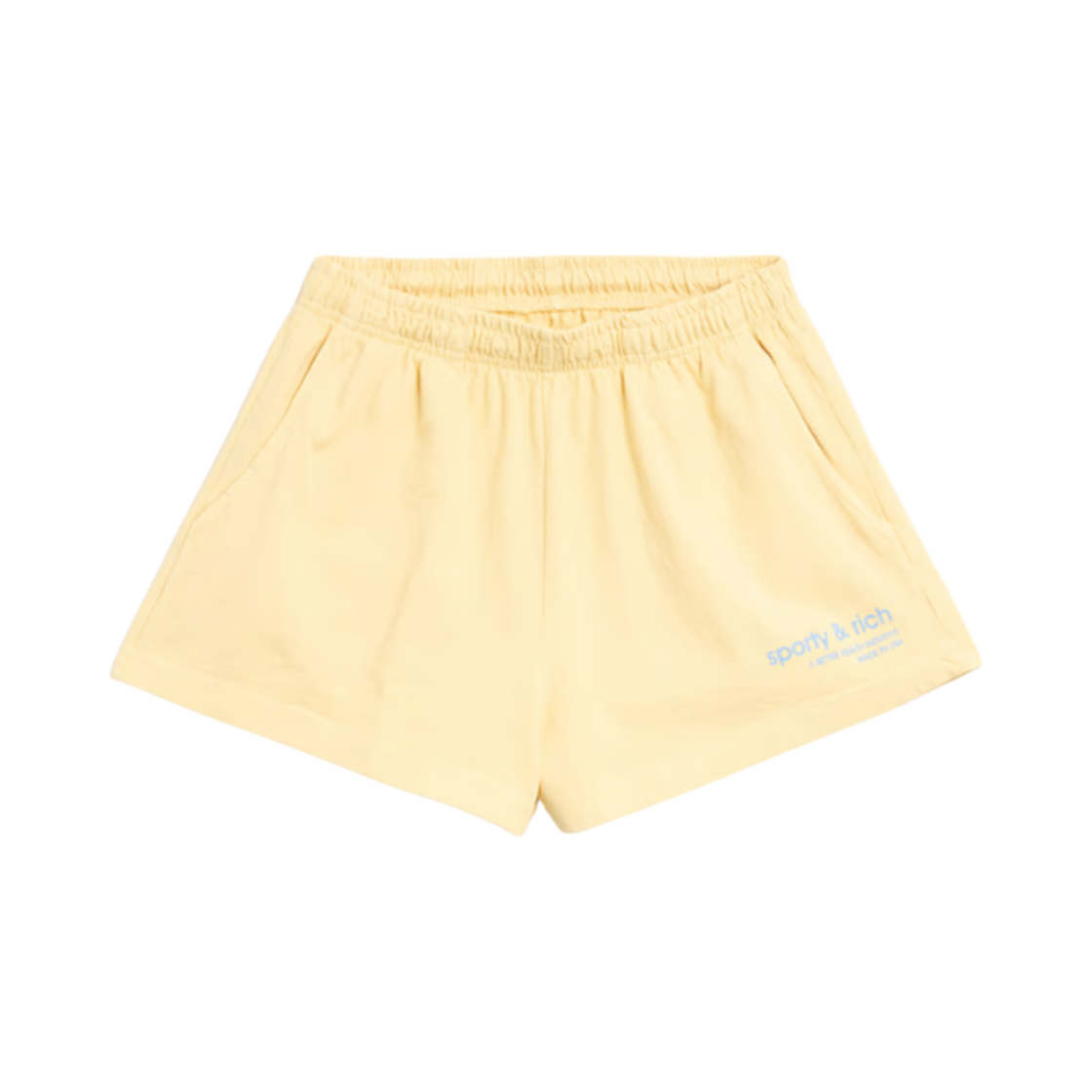 (W) 스포티 앤 리치 USA 헬스 클럽 디스코 쇼츠 아몬드((W) Sporty & Rich USA Health Club Disco Shorts Almond)