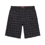Supreme Frayed Patchwork Baggy Denim Shorts Washed Black - 23SS