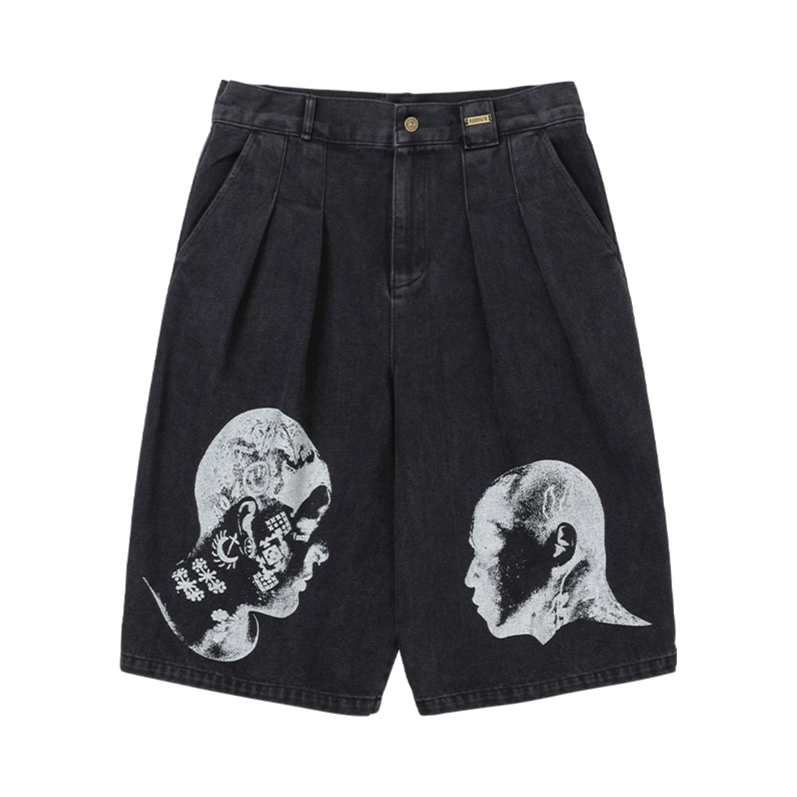 AJ252PT009BK AJOBYAJO DHM MUIL Washed Denim Bermuda Shorts Black