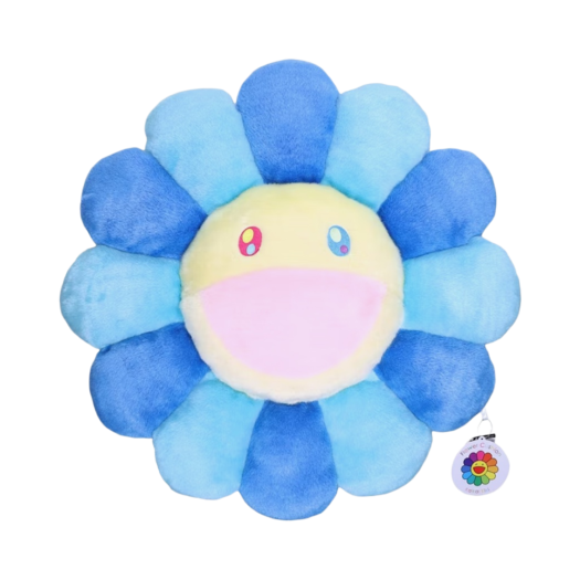 Kaikai Kiki Flower Cushion 60cm Turquoise Blue Yellow
