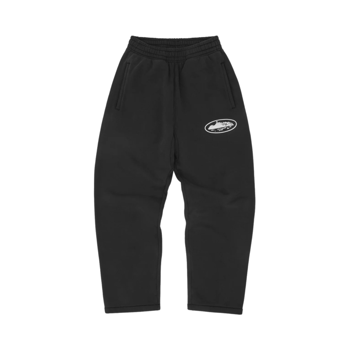 - Corteiz Island Puff Print Open Hem Pant Black