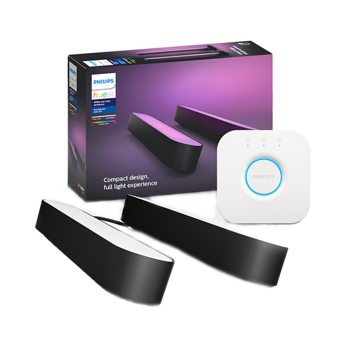 필립스 휴 플레이 라이트바 더블팩 + 휴 브릿지 세트(Philips Hue play lightbar double pack + Hue Bridge set)