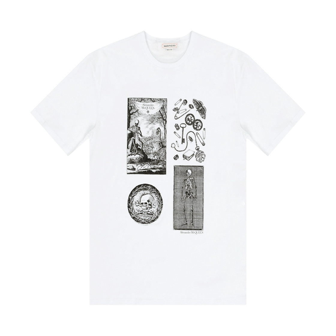 (W) 알렉산더 맥퀸 스컬 티셔츠 화이트((W) Alexander McQueen Skull T-Shirt White) - 1