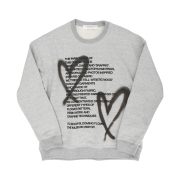 The Museum Visitor Heart Sprayed Sweatshirt Grey - 22PF
