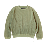 Kapital Eco Waffle Big Crew Sweatshirt Khaki