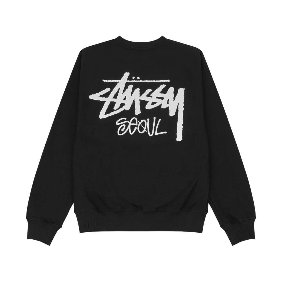 스투시 스탁 서울 크루넥 블랙 2023(Stussy Stock Seoul Crew Black 2023)