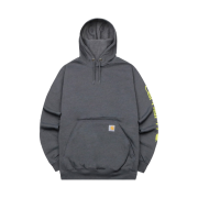 Carhartt Loose Fit Midweight Regular Logo Sleeve Graphic Hoodie Carbon Heather