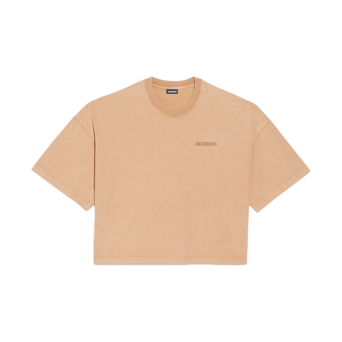 자크뮈스 르 티셔츠 코르토 박시 크롭 티셔츠 라이트 브라운(Jacquemus Le T-Shirt Corto Boxy Cropped T-Shirt Light Brown) - 1
