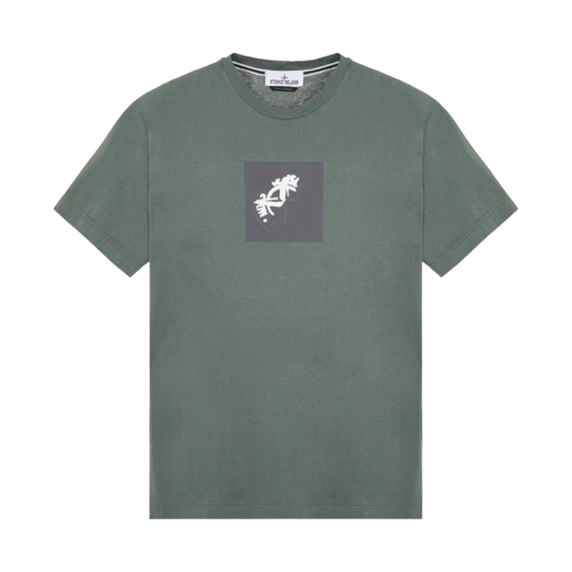 80152NS83-V0059 Stone Island 2NS83 Cotton Jersey Garment Dyed Institutional One Print Short Sleeve T-Shirt Musk Green - 24SS