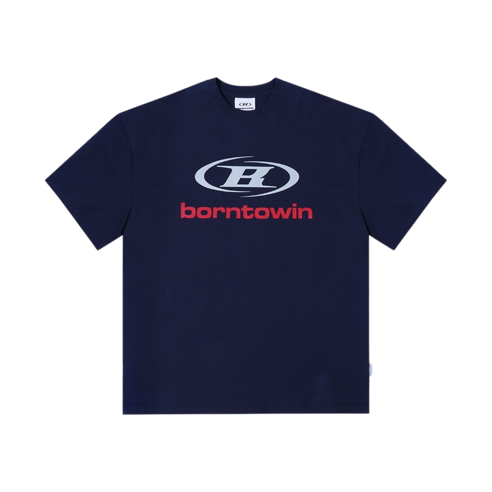 본투윈 심볼 B 로고 티셔츠 네이비