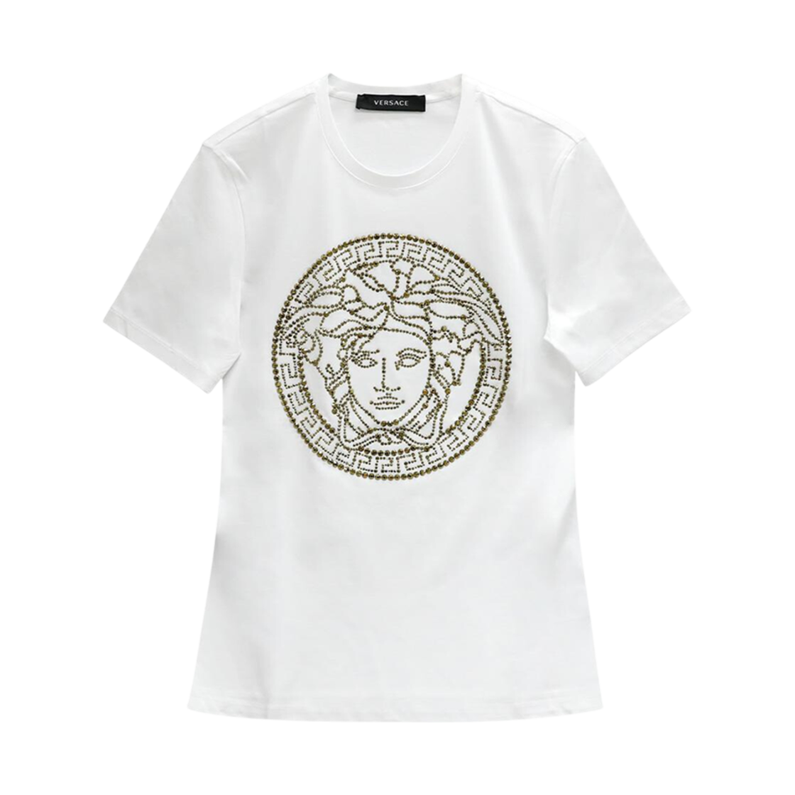 1001529-1A01125-2W110 (W) Versace Studded Medusa T-Shirt White
