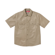 Supreme Leather S/S Work Shirt Tan - 23FW