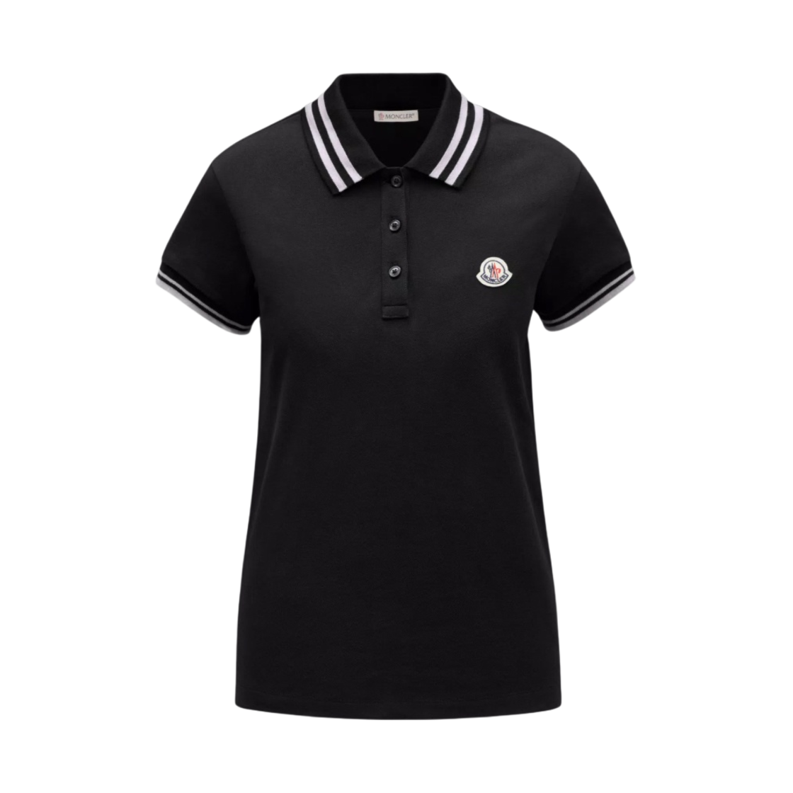 H1-093-8A00005-84720-999 (W) Moncler Logo Patch Polo Shirt Black - 22SS - 대표 이미지 #1