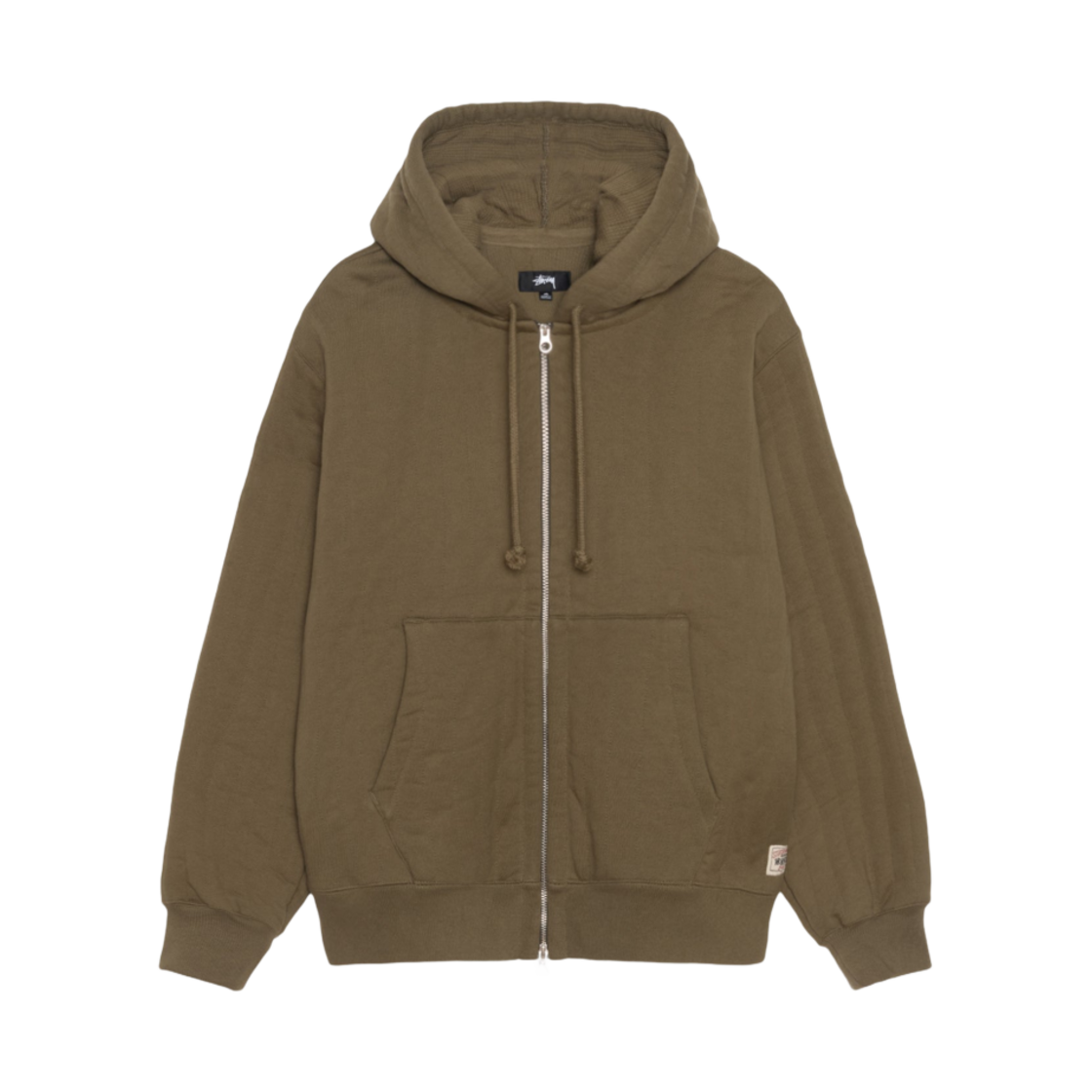 스투시 버티컬 퀼티드 후드 집업 올리브 그린(Stussy Vertical Quilted Zip Hoodie Olive Green) - 1
