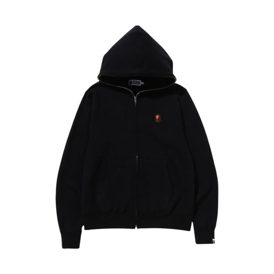 베이프 어 베이싱 에이프 원 포인트 풀 집 후드 블랙(BAPE A Bathing Ape One Point Full Zip Hoodie Black)