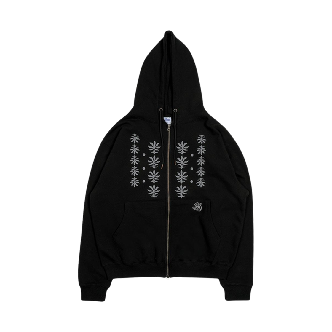 - The Coldest Moment Ethnic Hooded Zip-Up Black
