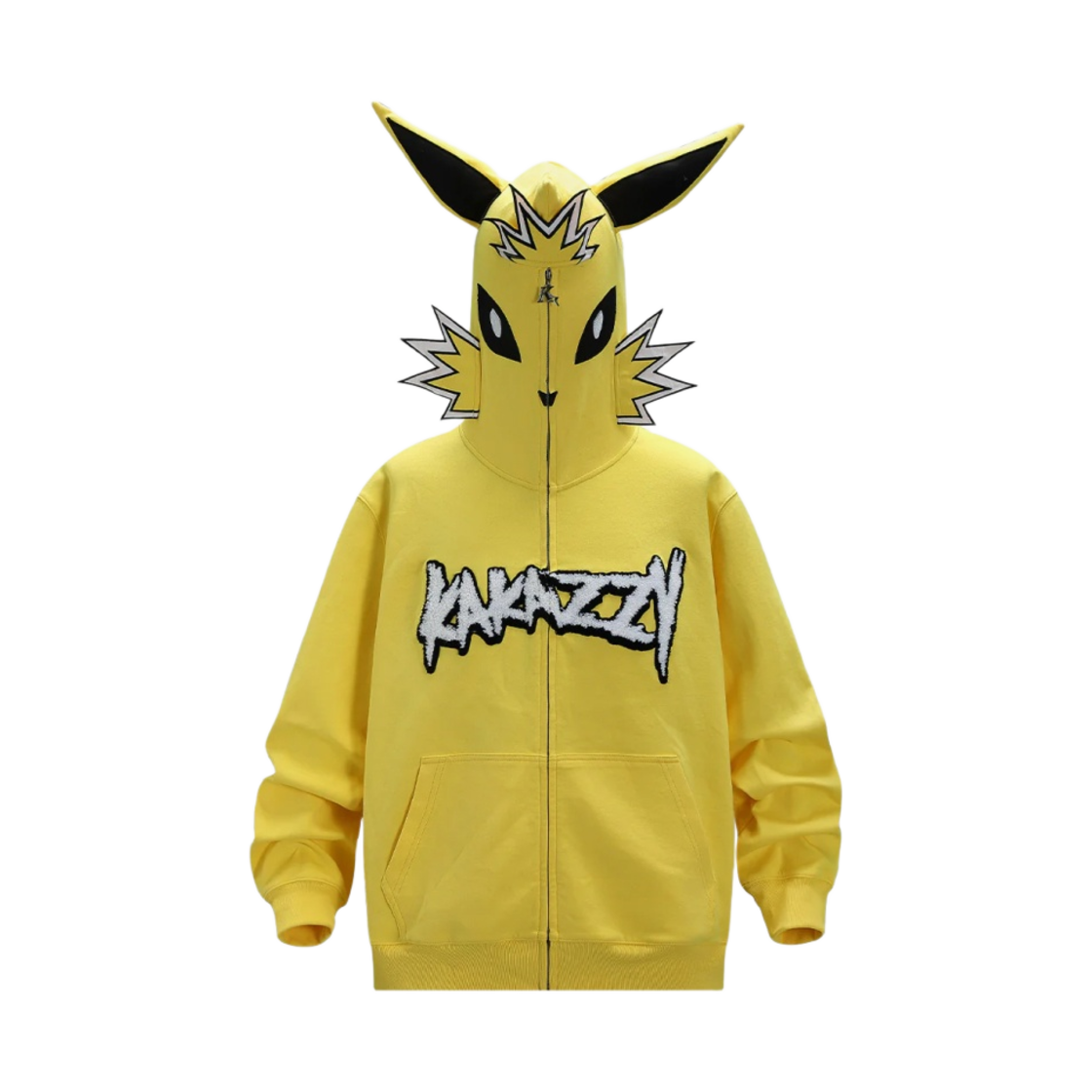 카카지 풀 집 후드 포켓몬 쥬피썬더 옐로우(Kakazzy Full Zip Hoodie Pokemon Jolteon Yellow)