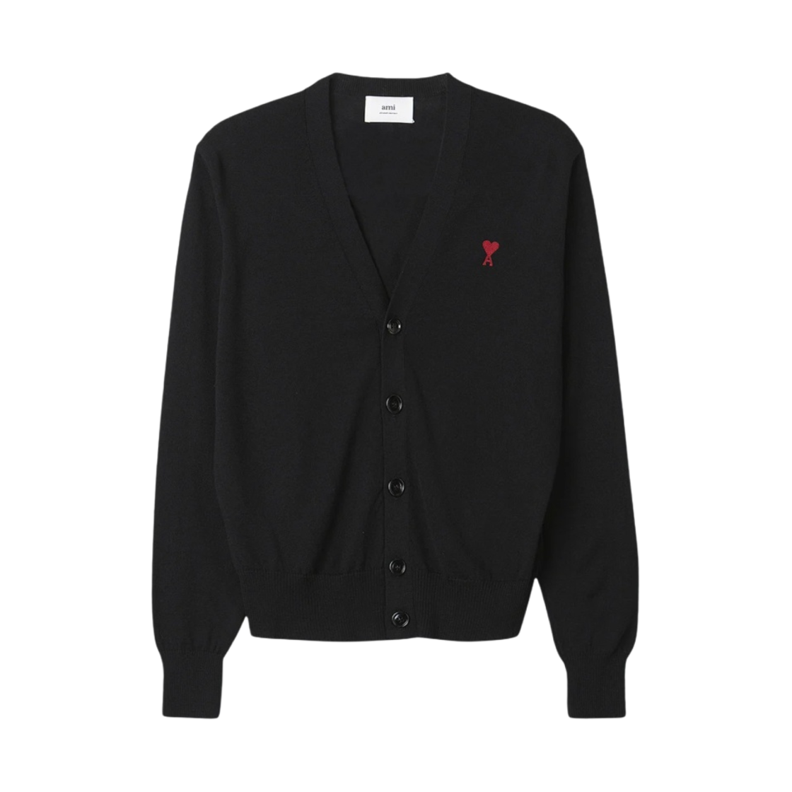 아미 스몰 하트 로고 울 가디건 블랙(AMI de Coeur Wool Cardigan Black)