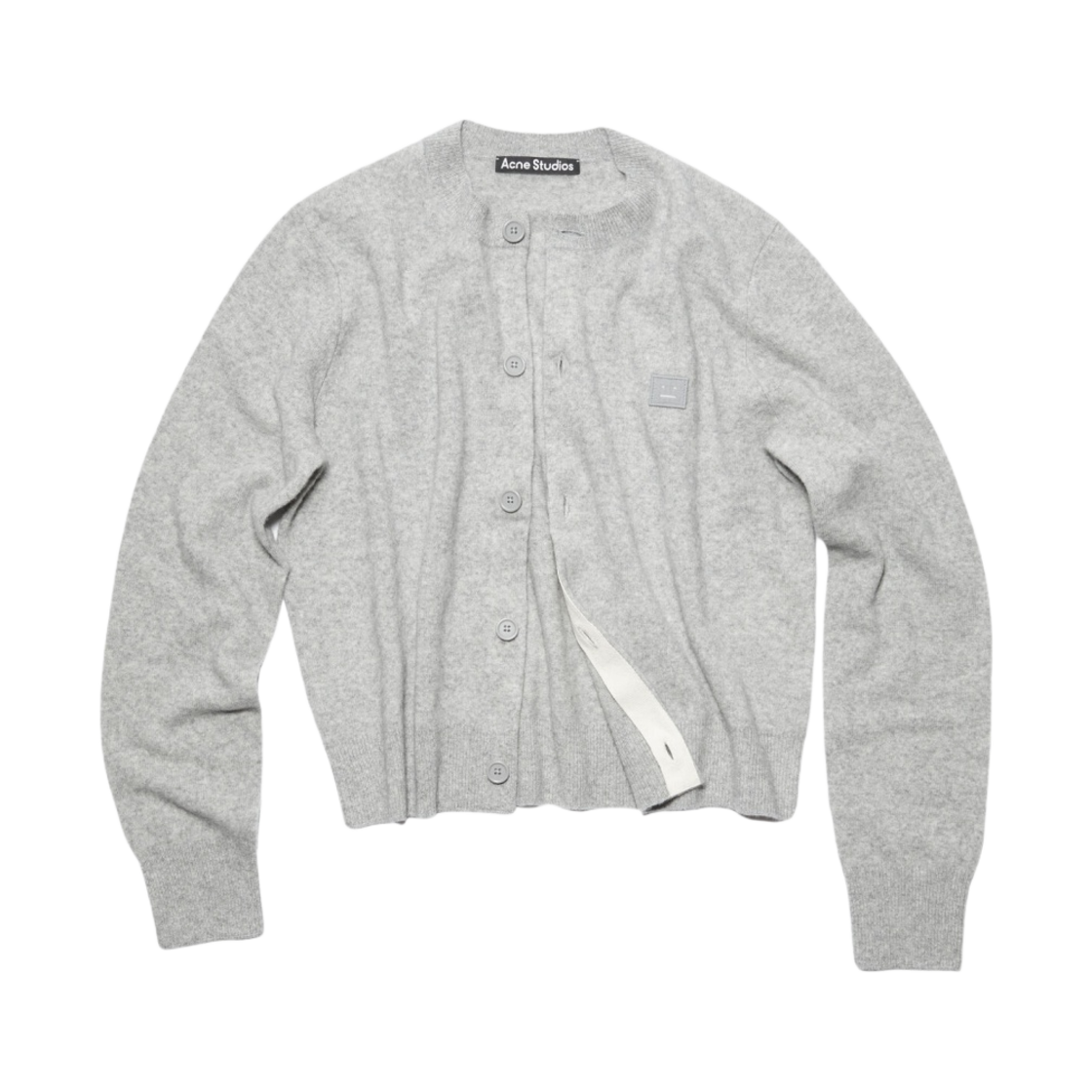 (W) 아크네 스튜디오 케바 페이스 크루넥 가디건 라이트 그레이 멜란지((W) Acne Studios Keva Face Crewneck Cardigan Light Grey Melange)