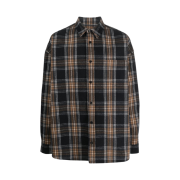Juun.J Cotton Classic Loose Check Shirt Brown - 23FW